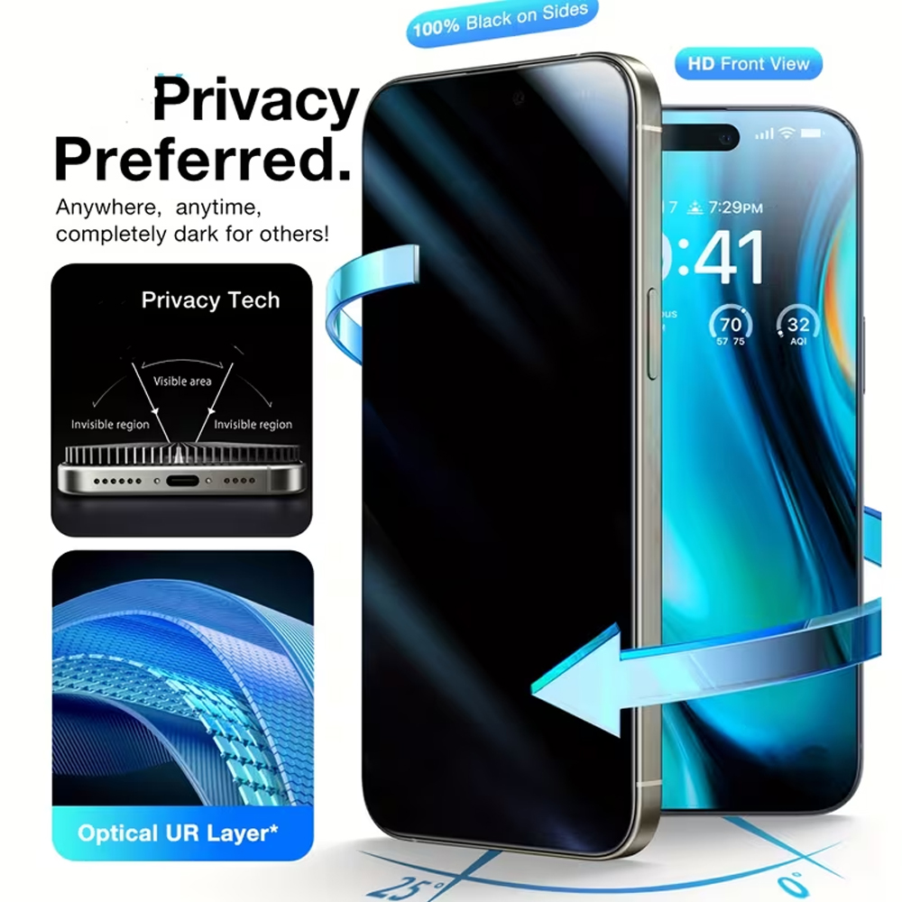 Anti Peek Privacy Tempered Glass - 1-3 Pezzi di Vetro Temperato Anti-Spia