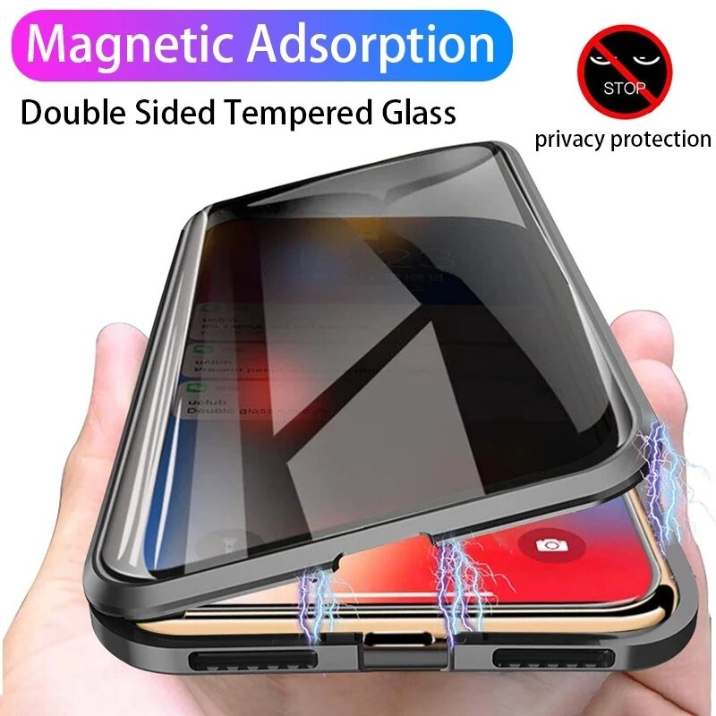 Anti Spy Privacy Glass Case - Per Huawei nova Y74 Y73 Y63