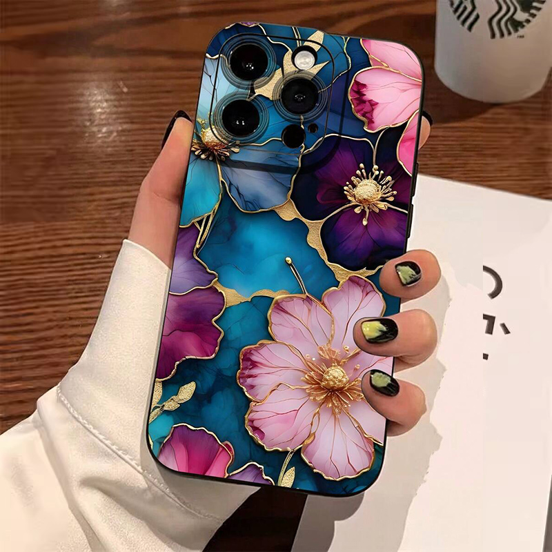 Vintage Floral Pattern Soft Case - Custodia morbida per telefono in TPU