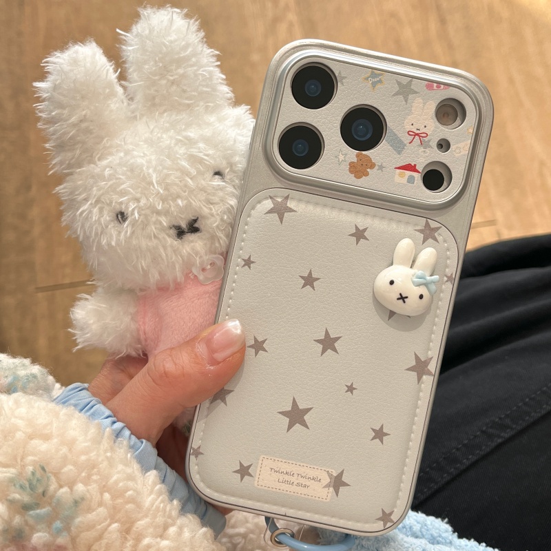 Cute Cartoon Wrist Strap Silicone Case - Custodia per telefono in pelle 3D