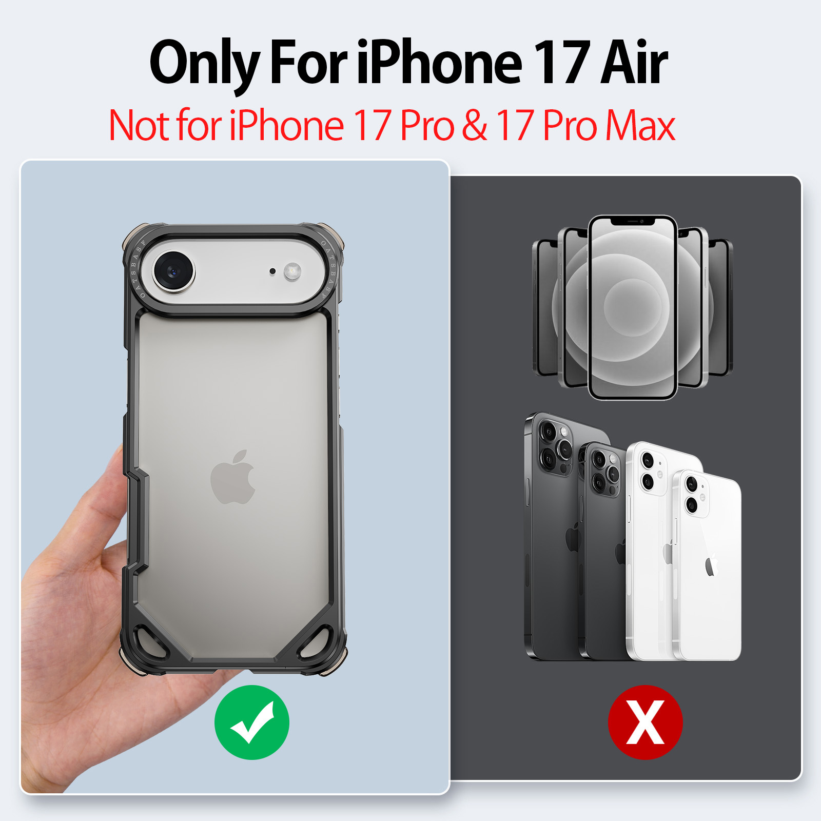 Ultra Thin Frameless Phone Cover - Custodia per iPhone 17 Air in
