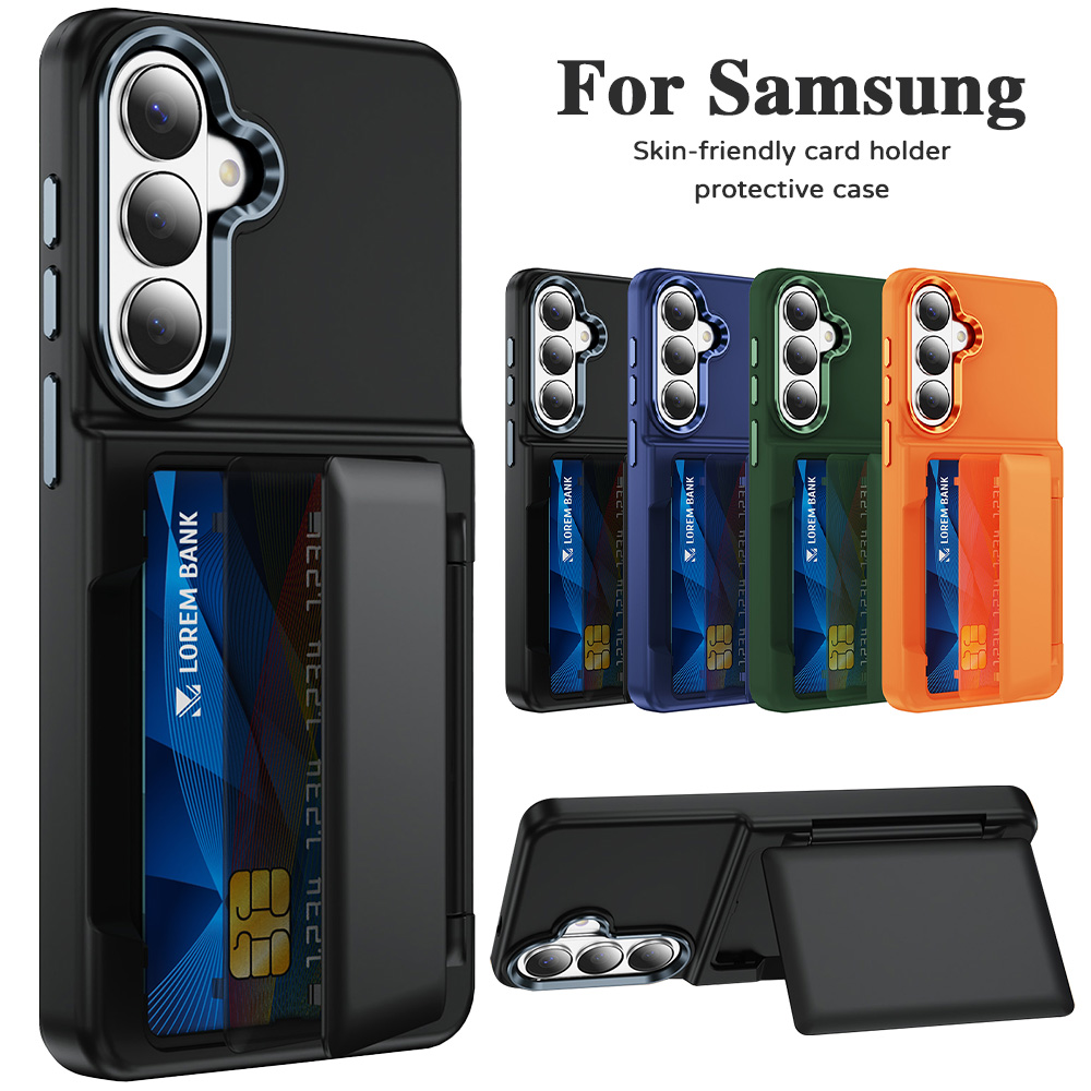 Leather Wallet Card Holder Phone Cover - Custodia a Portafoglio con Supporto per