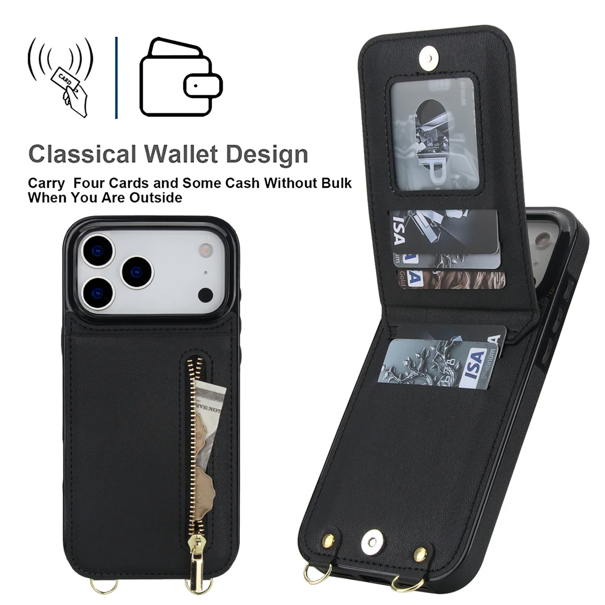 Custodia per telefono in pelle - Leather Wallet Card Holder Phone Cover recensione e prezzo