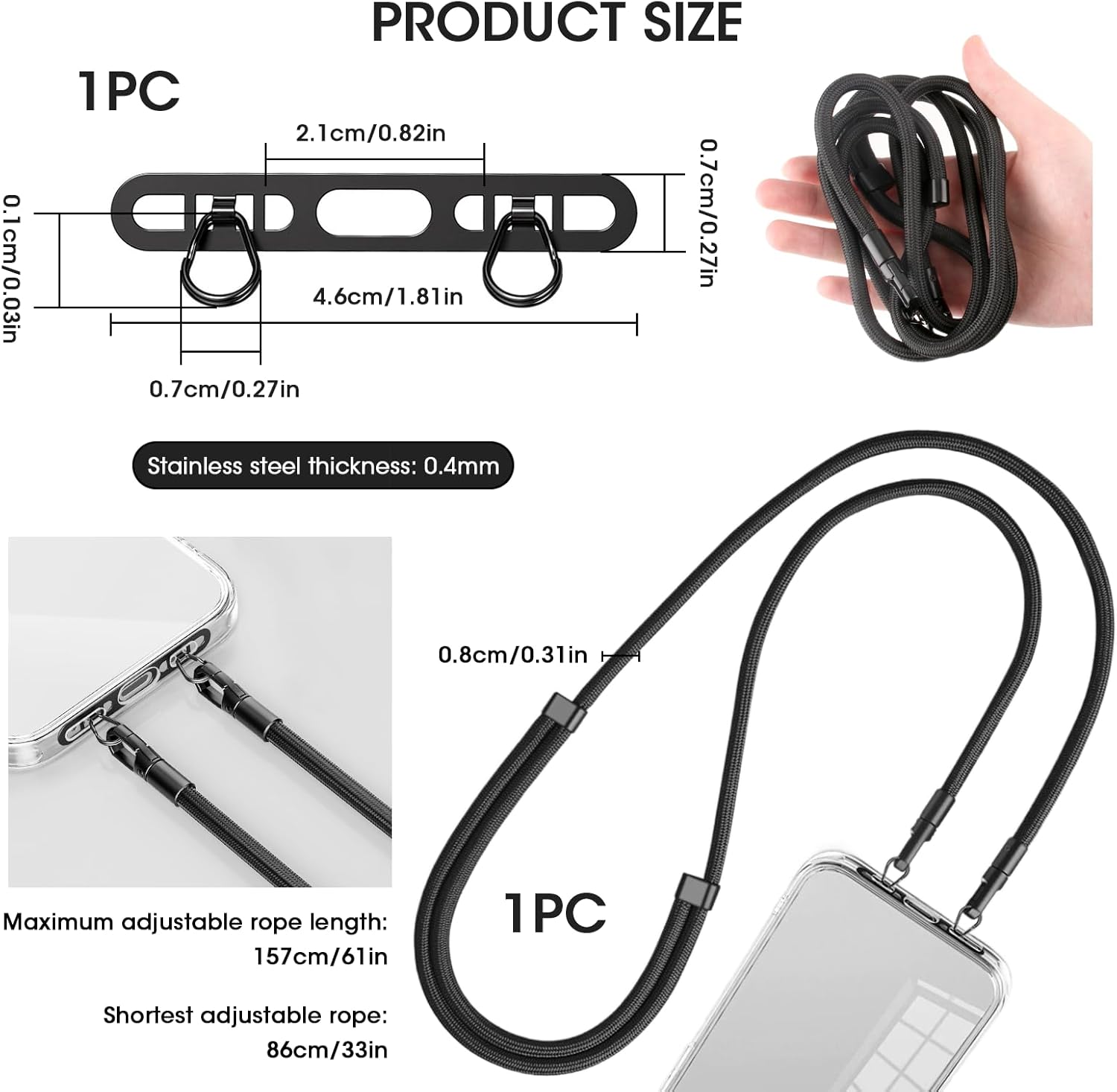 Cordino per cellulare, anello  - Crossbody Lanyard Neck Strap Case recensione e prezzo